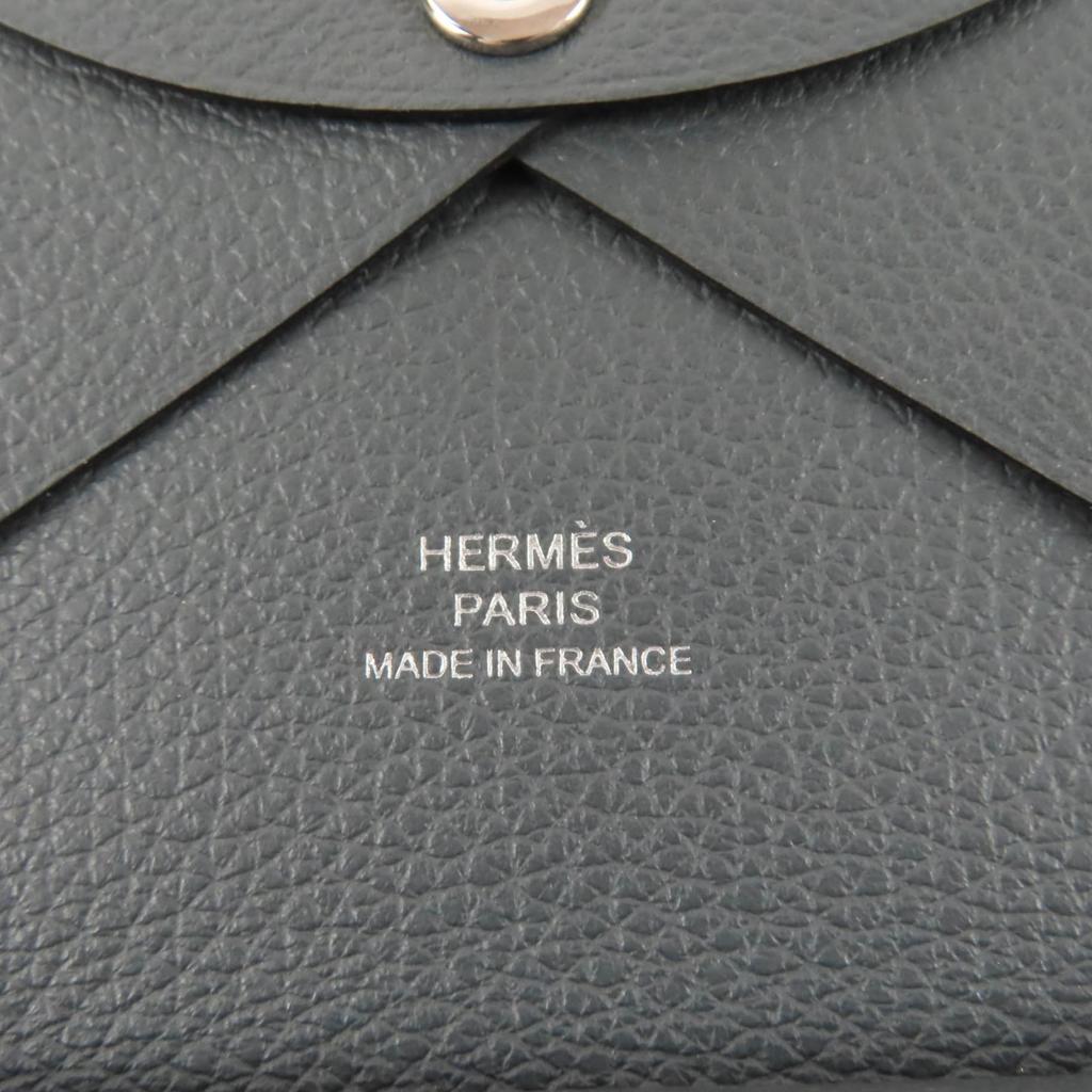 Great HERMES Coin case Calvi duo Evercolor Leather Women Used