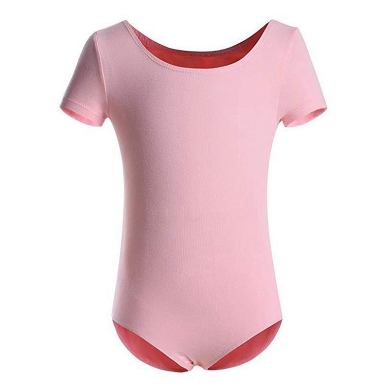 Dívčí taneční kostým Dvoudílná souprava Dětská jednobarevná kombinéza s krátkým rukávem a baletní sukně