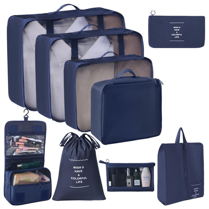 6/7/8/9/10 Pcs Set Travel Organizer Storage Bags Suitcase Packing Cubes Set Cases Portable Luggage Clothes Shoe Tidy Pouch Folding