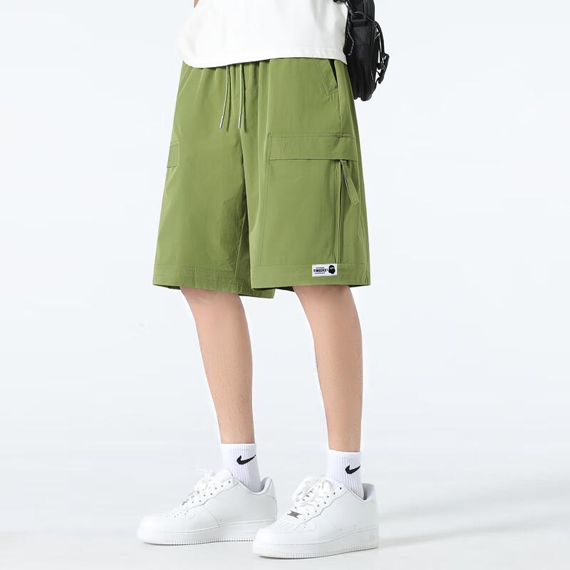 Fingercroxxit Men's 2025 Summer Cargo Shorts with Zipper Pockets