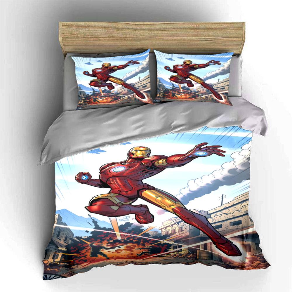 Iron Man Action Scene. Bedding Sets Duvet Cover Sets Duvet Covers Pillowcases(1 * Duvet Cover 2 * Pillowcases Without Duvet Insert)