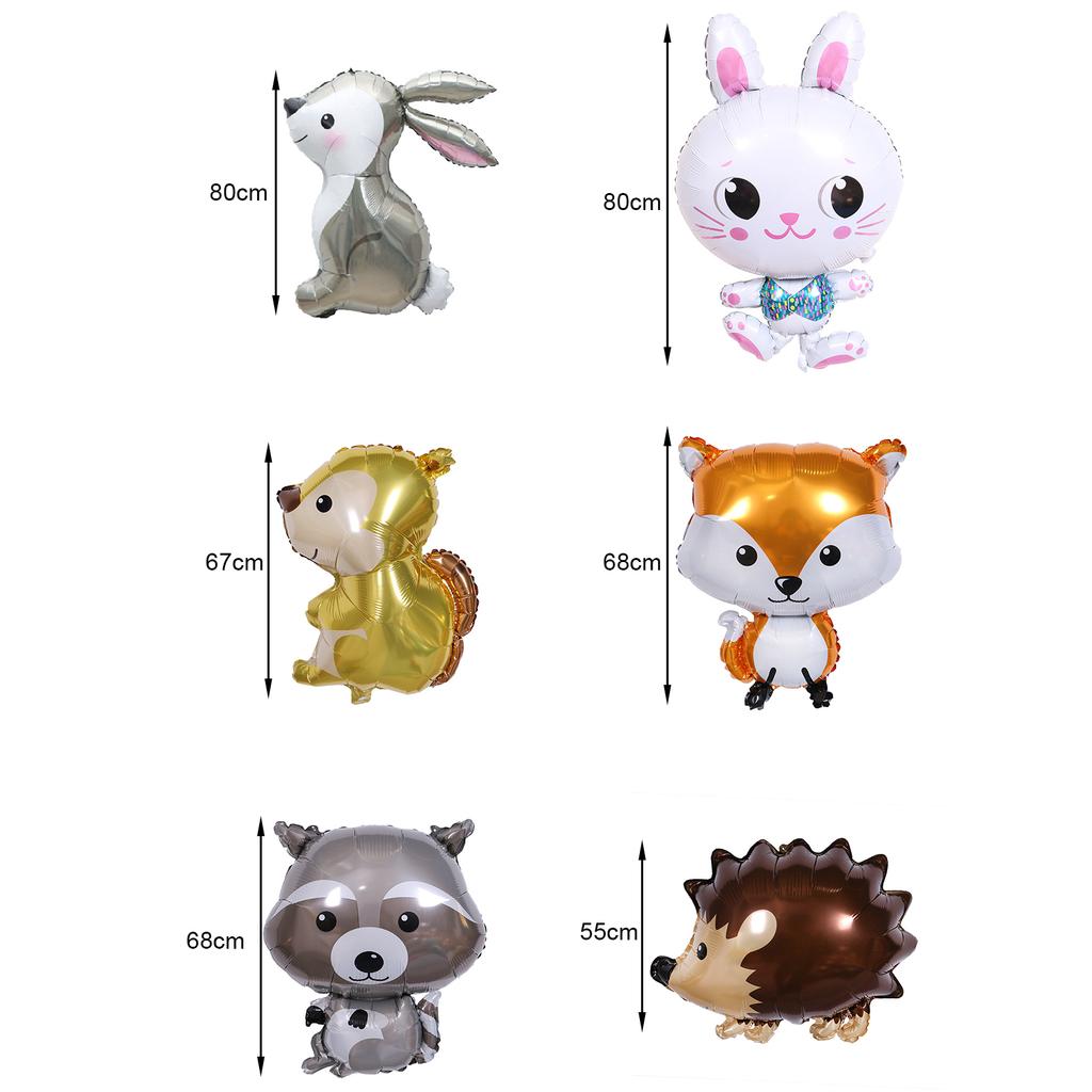 Aluminum Film Balloon Festive No Leaks Ornamental Funny Jungle Bunny Raccoon Fox Balloon for Party