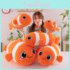 Plush Clownfish Toy Ocean Animal Stuffed Fish Cushion For Kids Playroom Decor