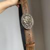 Artistic Retro Carved Rose Belt - Slimming Leather, Perfect for Jeans & Skirts, Women's Fashion Accessory.
