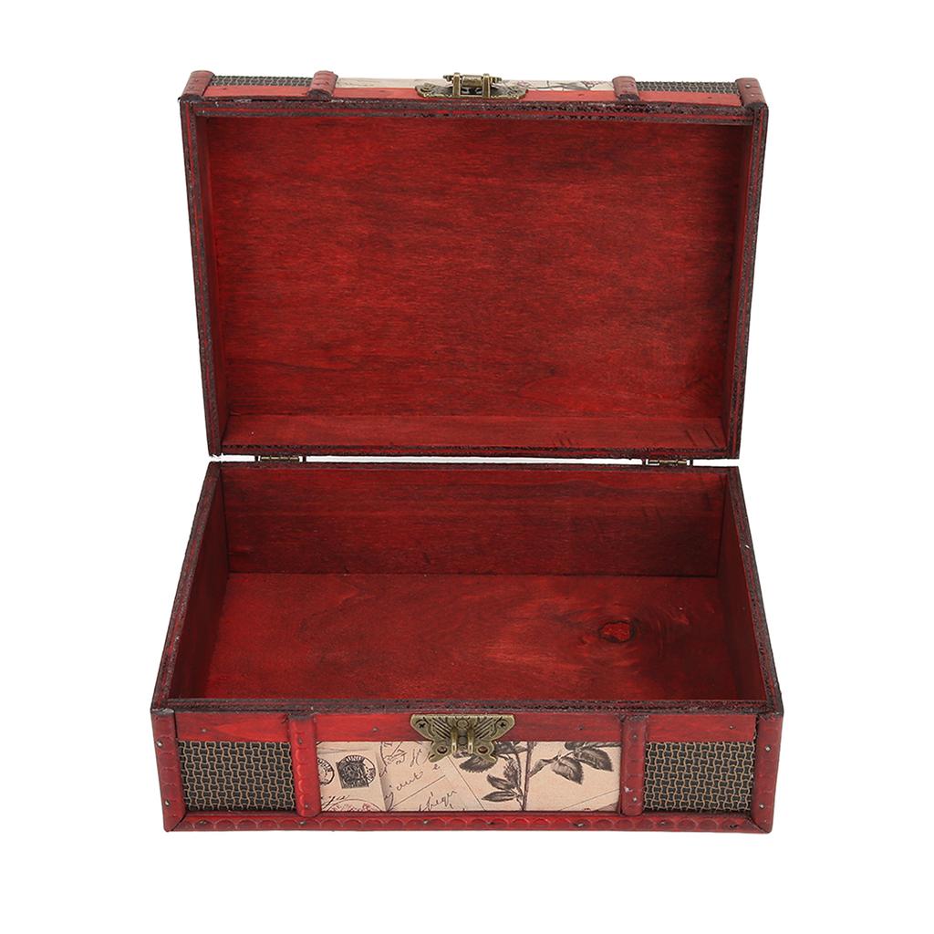 Vintage Wooden Storage Box Elegant Jewelry Necklace Bracelet Book Organizer Case Home Decoration