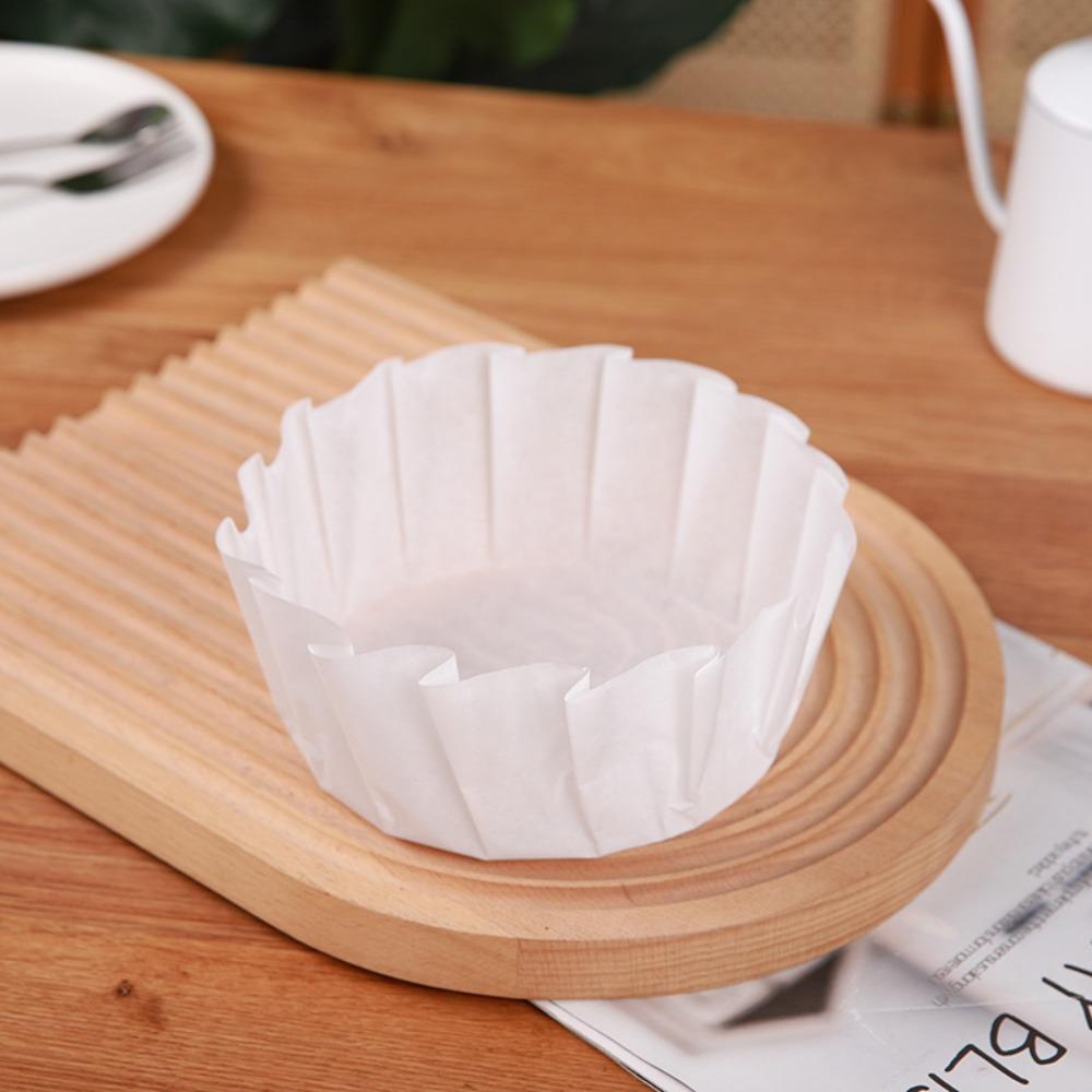 50/100pcs with Ruffled Edges Basque Cheesecake Oil Paper Tray Disposable Cupcake Liner Party