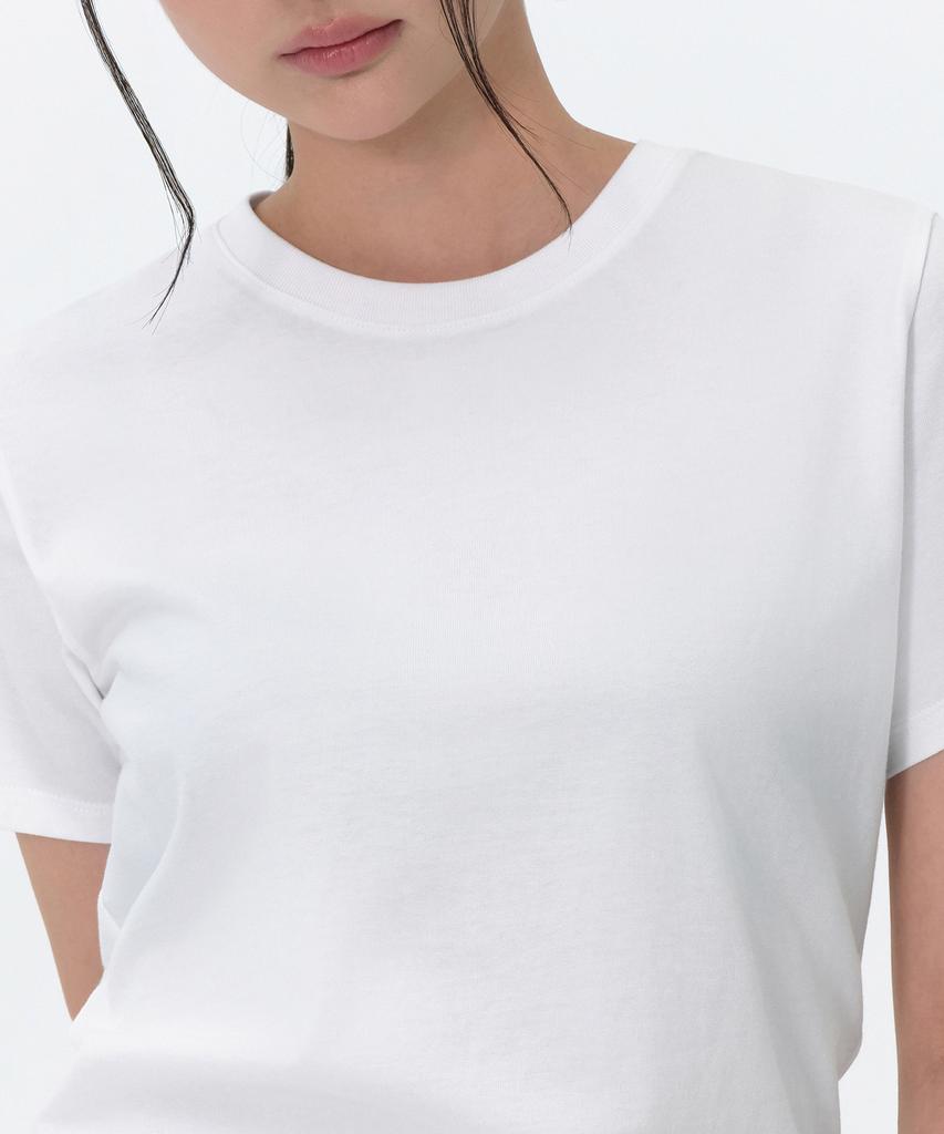 MUSINSA STANDARD WOMAN Women'S Plain Crew Neck T-Shirt [White]