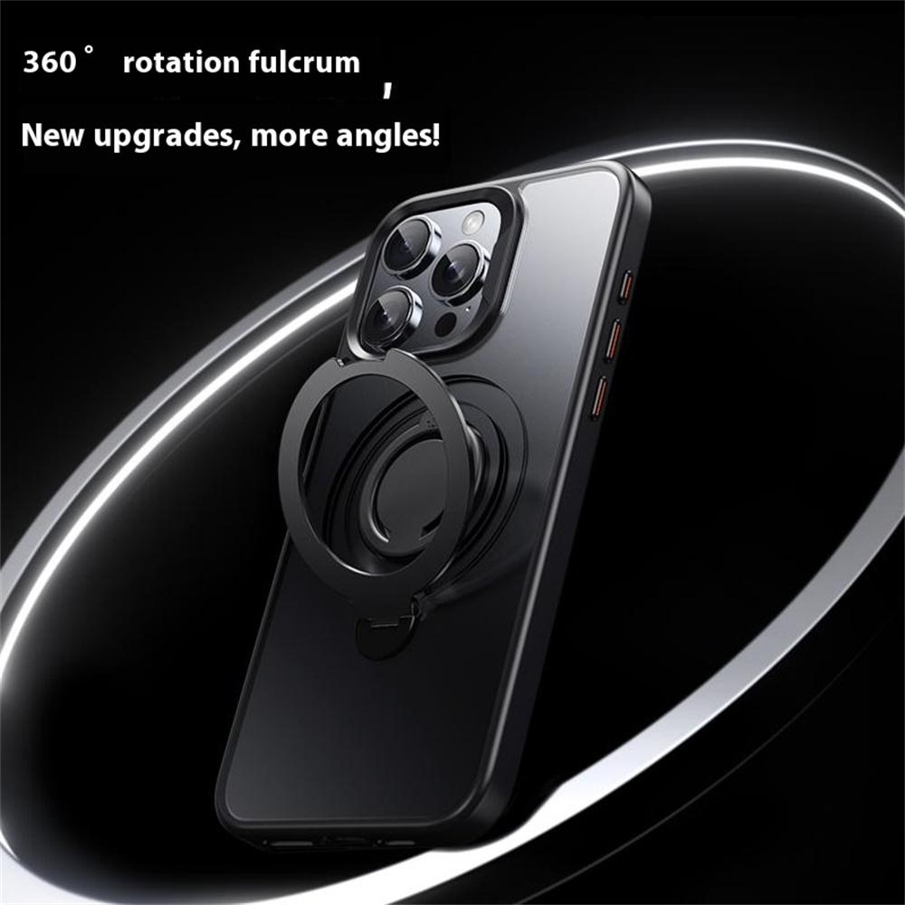 Für iPhone 13 Pro Max Hülle Kompatibel mit MagSafe Ständer Matte PC+TPU Handyhülle mit Silikonring