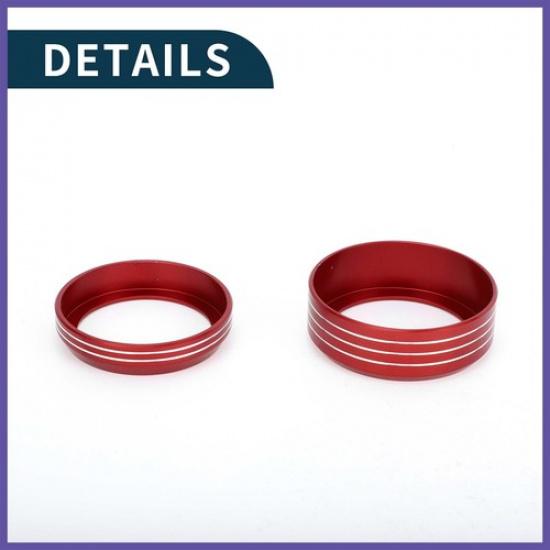 Media Volume Gear Shift Switch Knob Cover Ring for Ford Mach-E 21-24 Red 2Pcs