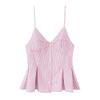 Kaslead New Arrival Women's Fashion Style Fashionable Small Pleated Poplin Camisole Short Top 2178083