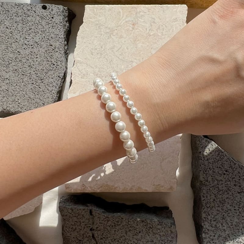 KIETIMOOR White Pearl Bracelet 4mm (Silver925) White Pearl Bracelet Silver