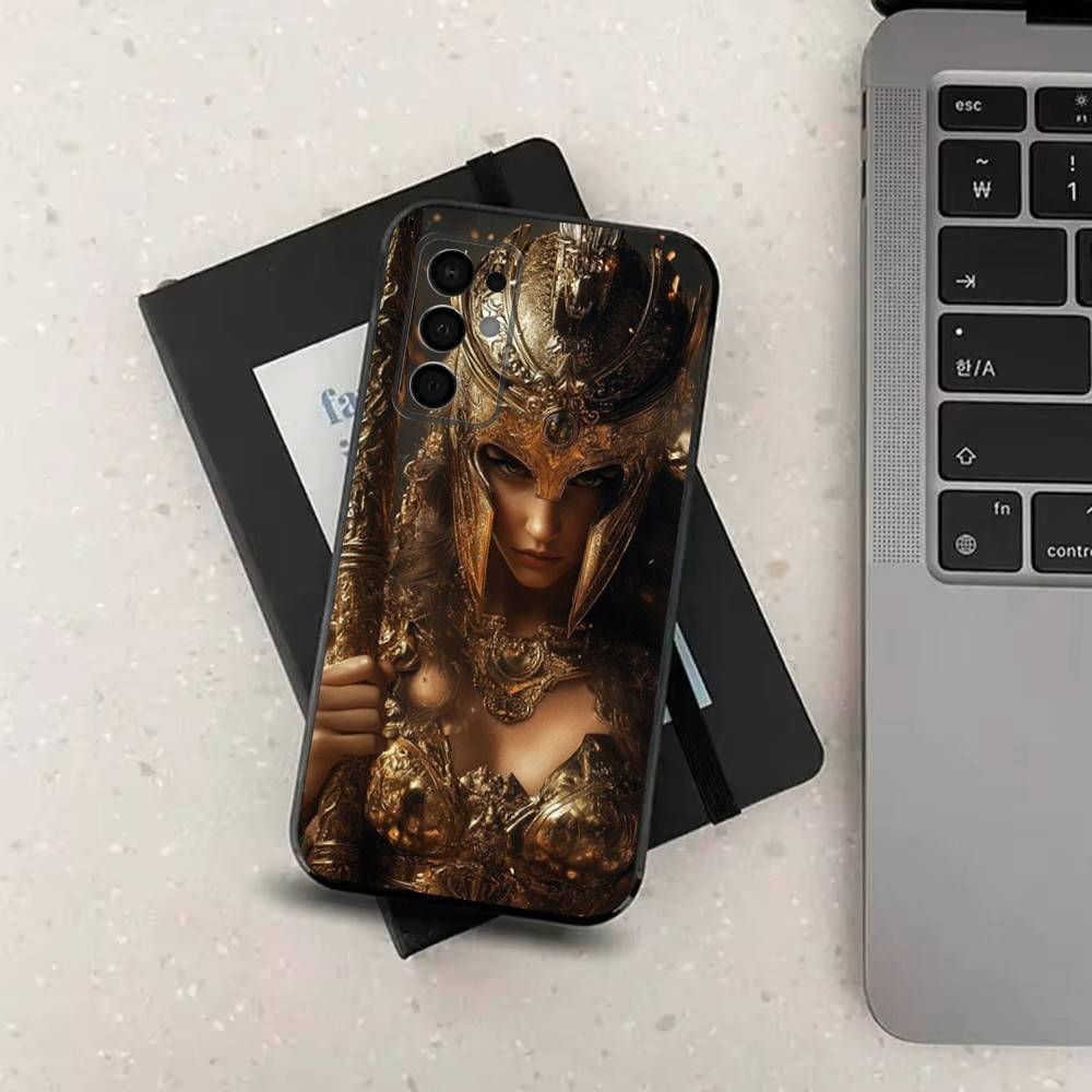 Greek Art Athena Mythology For Samsung Galaxy A53,31,52,72,41,22,73,32,71,Note,J7,8,9,5G Soft Black Silicone Phone Case