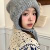 LOOKING4U Plain Two-Way Knit Bonnet Hat in Gray