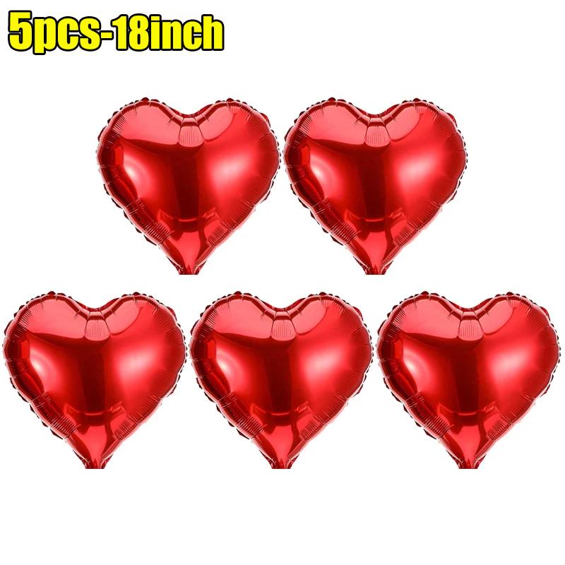 I Love You Heart Balloons With Fake Rose Petals Aluminum Foil Balloon For Valentines Day Wedding Anniversary Romantic Decoration