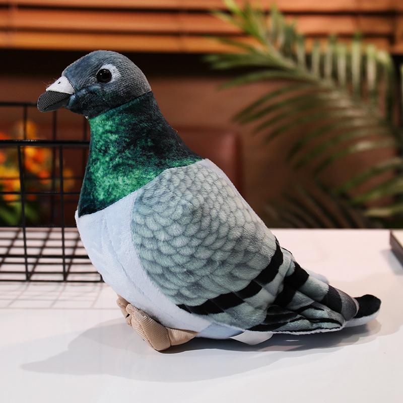30cm Realistic Pigeon Plush Toy Stuffed Animal Cartoon Imitation Bird Stuffed Dolls Lifelike Pigeon Plush Toys 30cm зелёный