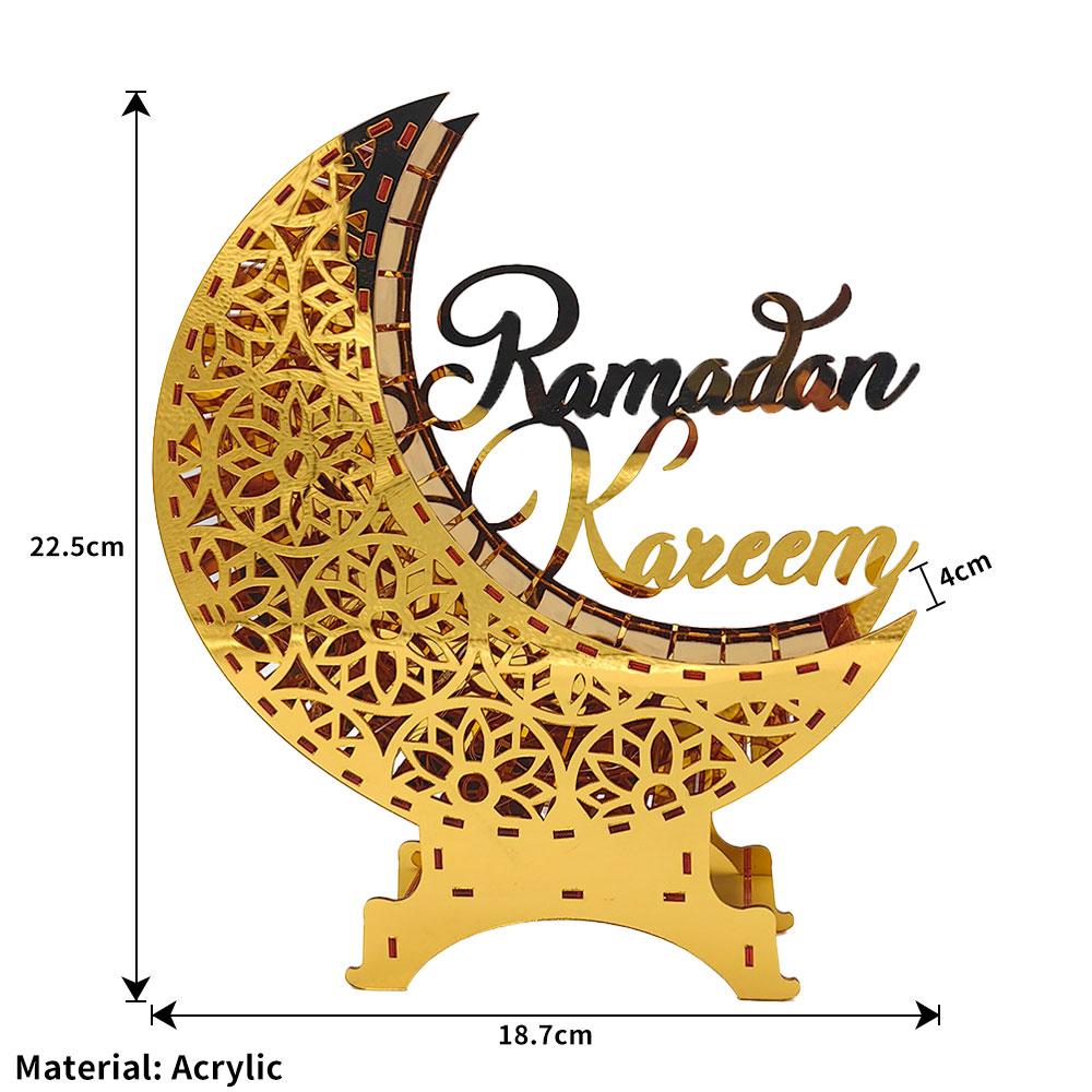 

Ramadan Moon Candlestick Eid Decor Night Light Islamic Candle Holder Home Decoration Muslim Party Gift Set for Eid Al Adha