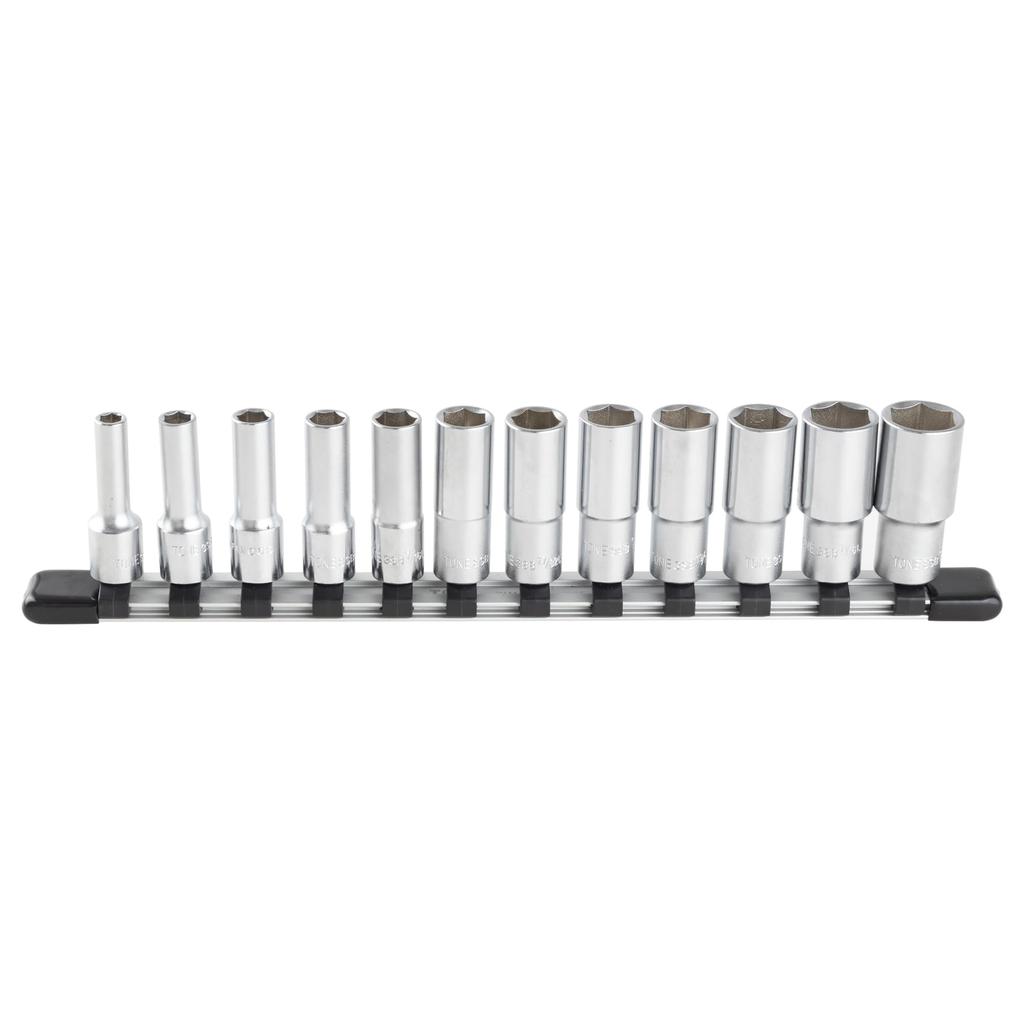 Tone HSBL312 Deep Socket Set with 12 Pieces (Hexagonal Holder), 9.5mm (3/8") Drive,