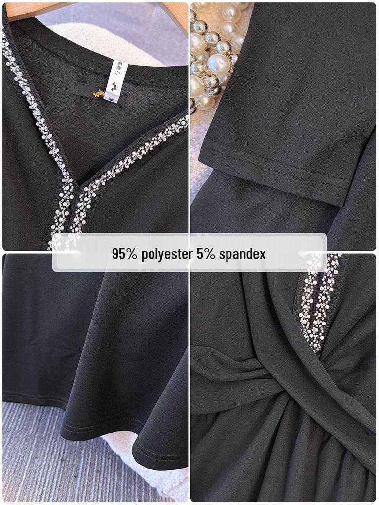 Autumn/Winter Plus Size Women's Mid-Length Dress: Stylish & Age-Reducing Design for 130-350 Jin