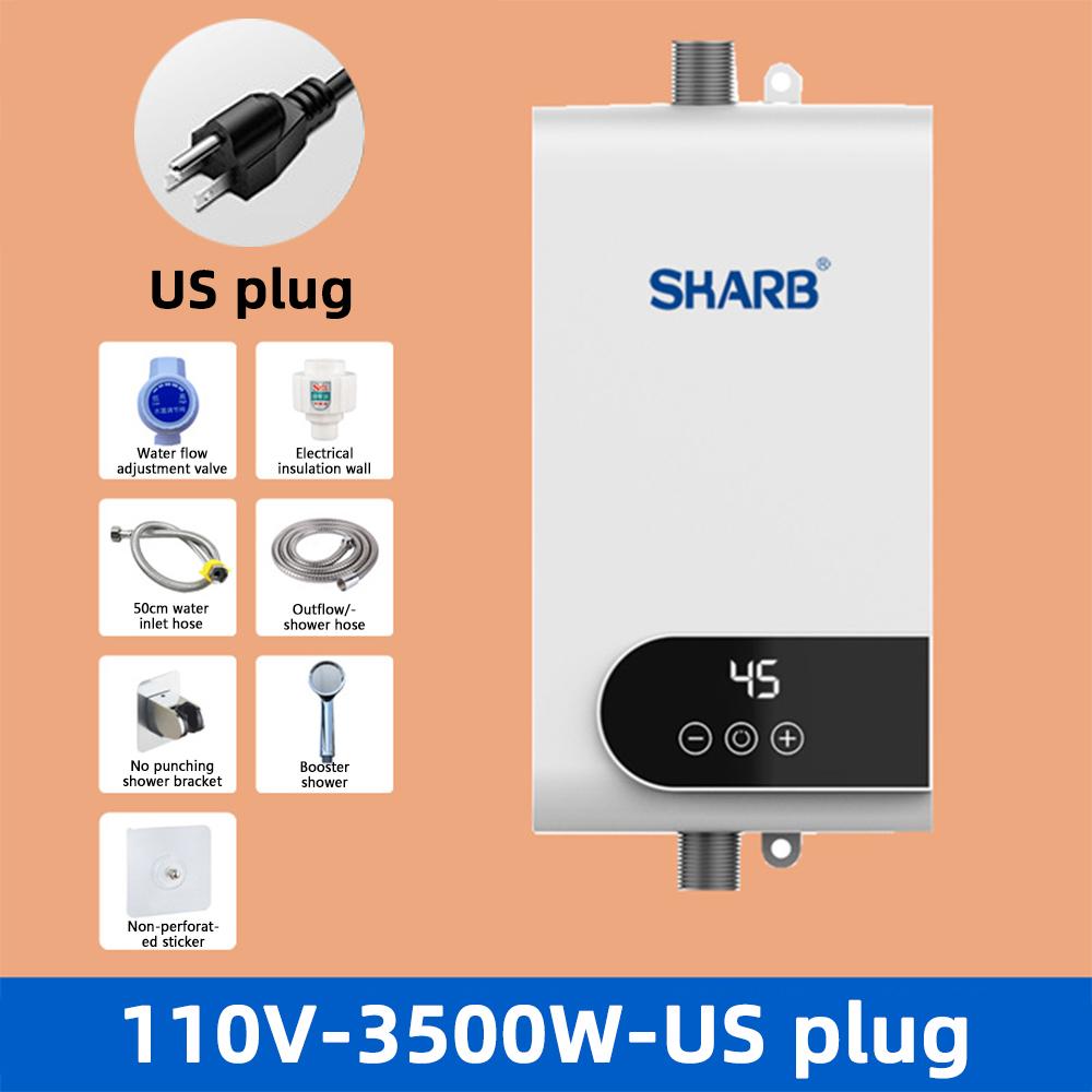 

110 В 220 В Мини Проточный Водонагреватель Кухня Ванная Комната Настенный Электрический Водонагреватель ЖК-Дисплей Температуры с Душевым Набором