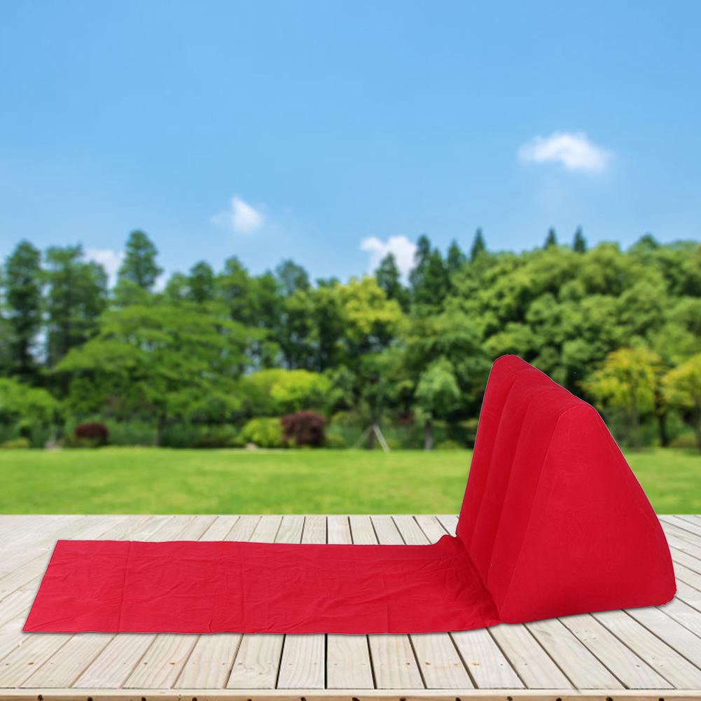 Household Inflatable Triangular Back Support Pillow Portable Folding Cushion Indoor OutdoorRed