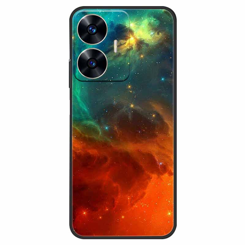 Phone Cover For Realme C55 Case Black Silicone Fundas For Realme C55 RMX3710 TPU Soft Back Coque Star Painted on RealmeC55 C 55