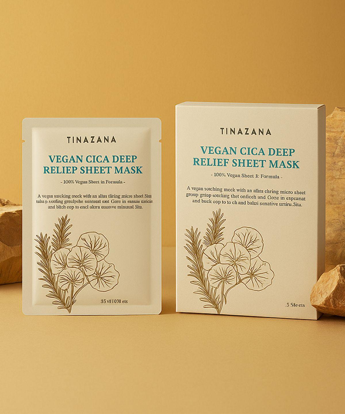 Vegan Cica Deep Relief Sheet Mask (5 Pack)