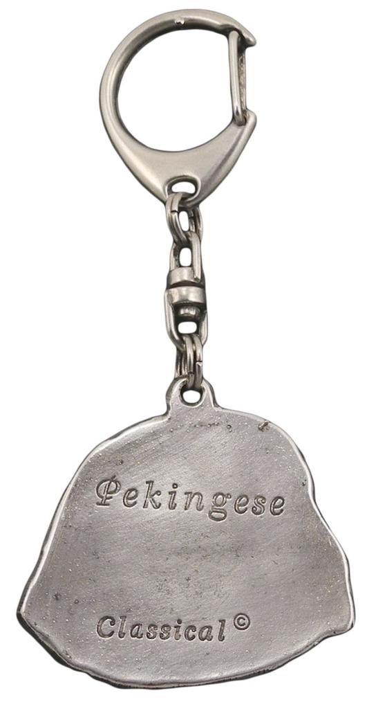 Pekingese, Pekinese, Peke - Silver-plated Key Ring with Dog, Handbag Decoration, Backpack Pendant by Art-Dog Brand