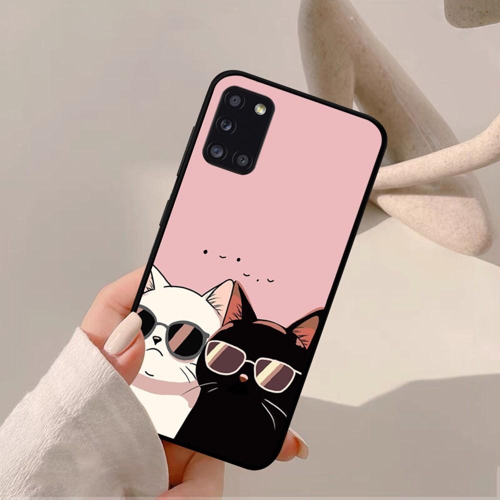 Cartoon Cute Cats Background Phone Case For Samsung A 10 11 12 13 20 21 22 30 31 32 40 51 52 53 70 71 72 73 91 13 Shell
