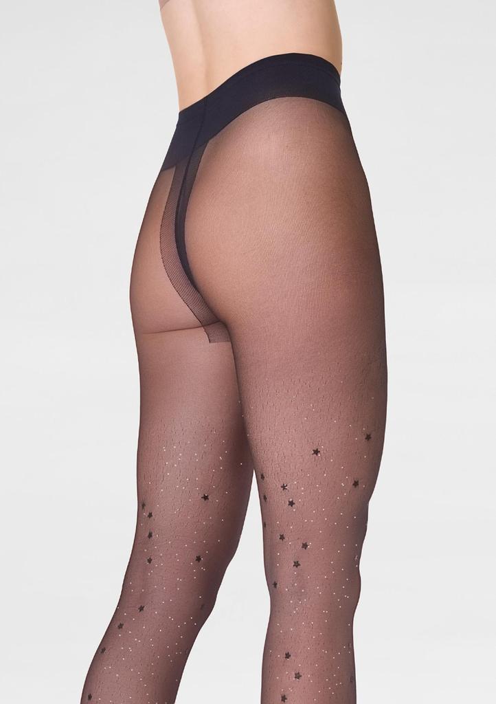 Rajstopy damskie transparentne z brokatem i gwiazdkami Allure F04 Marilyn
