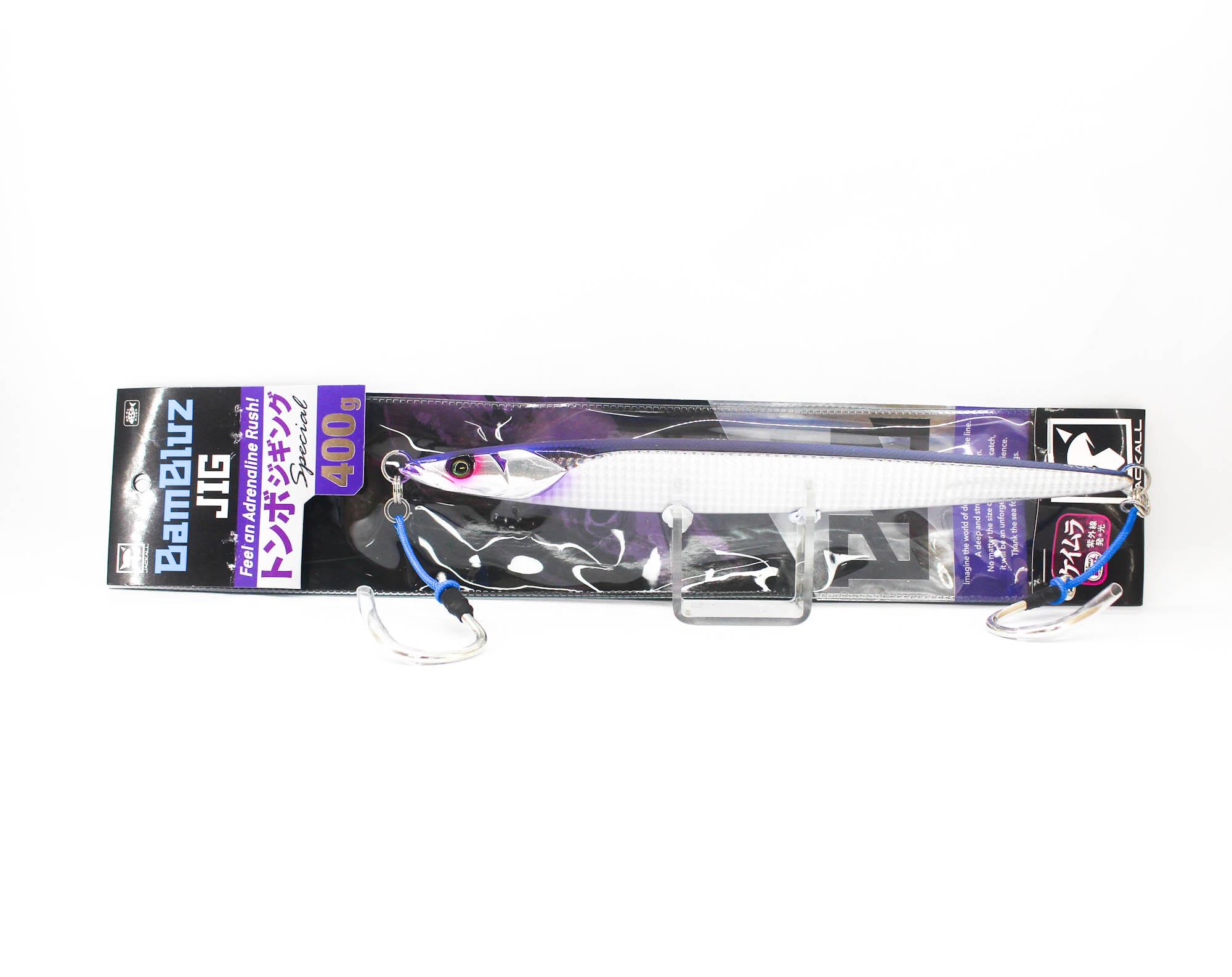 

Jackall Metal Jig Bambluz Semi Long 400 grams Tuna UV Lens Bait (2188)