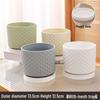 Elegant Large Ceramic Flower Pot with Saucer for Home - Light Luxury Style Ideal for Orchids, Succulents, and Green Plants