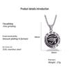 European & American Titanium "Eye of God" Pendant Necklace - Vintage Cro Punk Stainless Steel Round Tag Accessory