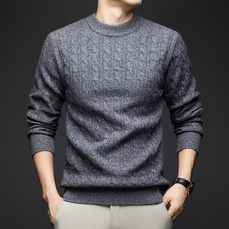 Firstview Men s Pure Wool 7-Gauge Crewneck Sweater S