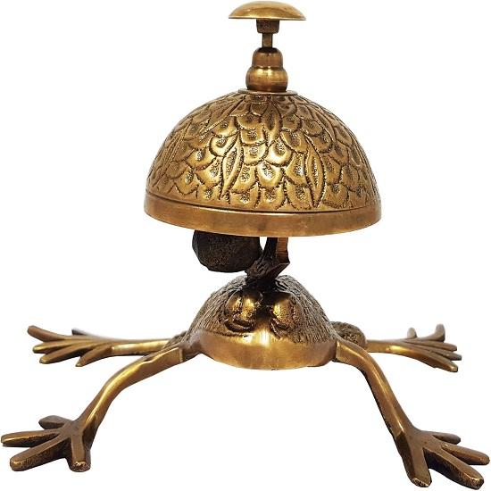 Schöne Schreibtischglocken, einzigartige Tischglocken, Heimdekoration, Geschenk, Rufglocke, Empfangsglocke, Frosch, Todd, Messing