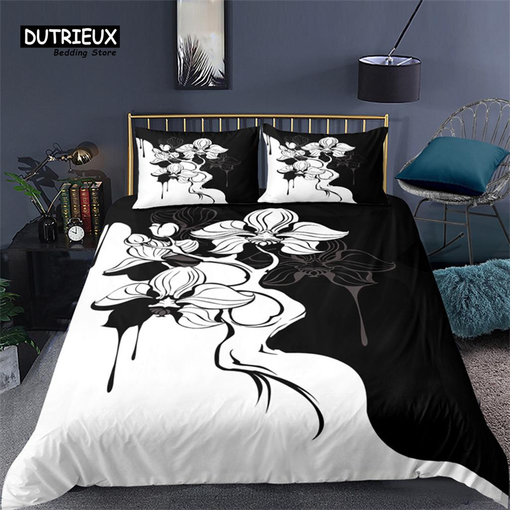 Golden Rose Floral Bedding Set Queen Romantic Style Fairy Girl Heart Duvet Cover Set Valentine'S Day Microfiber Comforter Cover