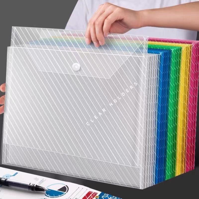 Set of 10 Transparent A4 File Bags for Large Data, Test Papers, and 4K Paintings Storage