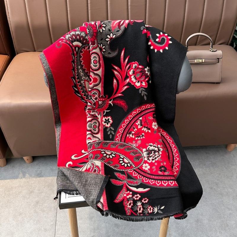 New high-end imitation cashmere circumference jacquard women's winter double-sided warm scarf versatile wool shawl high-end