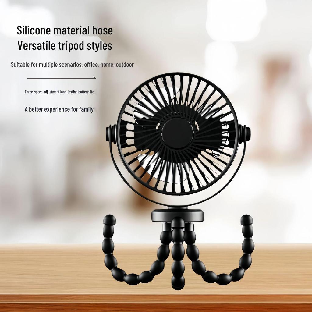 Octopus Handheld Mini USB Rechargeable Portable Stroller Fan