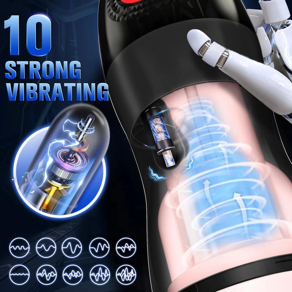 Automatic Male Sucking Mastubator Vibration Heating Sound Masturbation Cup Pocket Pussy Real Vagina Adult Sex Toys for Men
