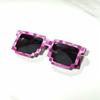 Square Glasses, Two-Dimensional Acting Artifact Sunglasses, Coded Rectangular Pixel Glasses Douyin Kuaishou