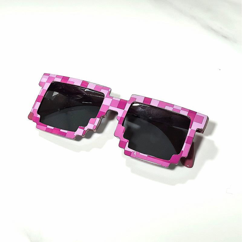 Square Glasses, Two-Dimensional Acting Artifact Sunglasses, Coded Rectangular Pixel Glasses Douyin Kuaishou
