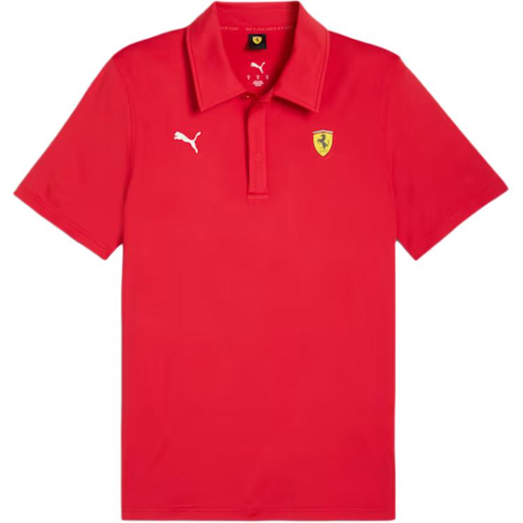 Puma Logo Short Sleeve Polo Shirt Men tops Red 632782-02 S