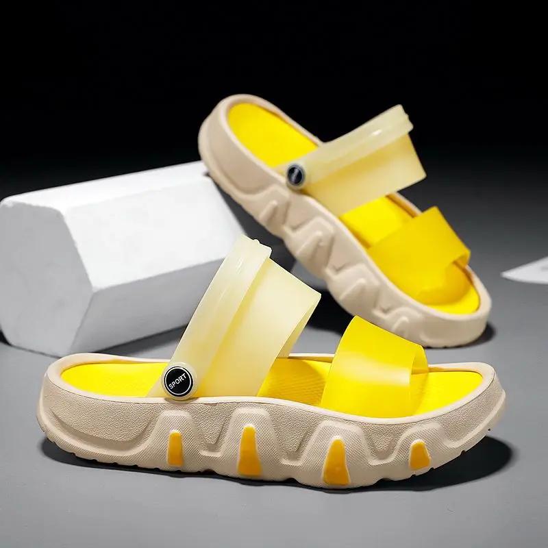 

Модные мужские тапочки Пляжные сабо Шлепанцы Мягкая мужская обувь Ева Платформа Взрослые Веселые Маскулино Шлепки 2025 Высокое качество Мода Оригинал 45