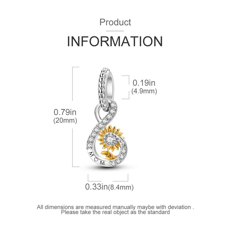 Charm Bead Charms Authentic Copper Sunflower Mothers Day Pendant Bead Charms Compatible With Bracelets Women Jewellery Diy Fine Gift Accessory