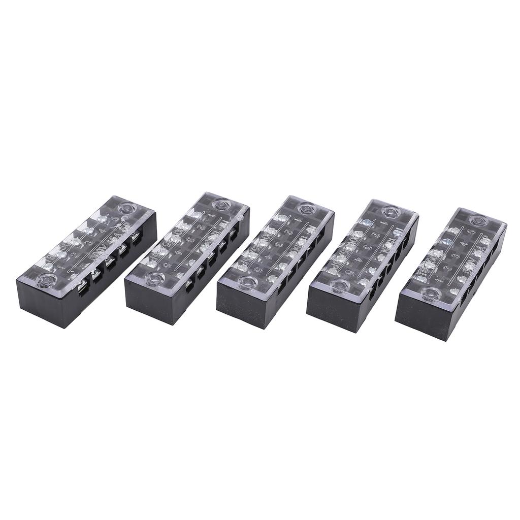 TB‑1505L Terminal Block 5 Positions 600V 15A Dual Row Screw Terminals Strip for Distribution Boxes D
