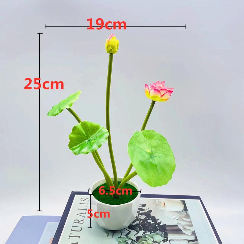 Nelumbo Sp Fake Potted Plant With Plastic Pot For Home Decor And Display Office
