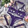Sexy underwear, complex interweaving, adjustment mesh heavy industry four-piece leg ring