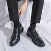 Men Dress Brogues Derbys Formal Business Brown Leather Shoes Black Tuxedo Wedding Shoes Plus Size