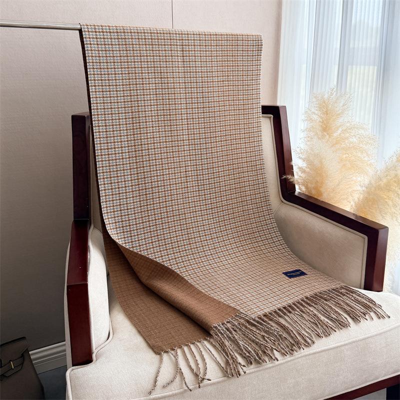 Women Winter Scarf Luxury  Classic Lattice Pashmina Scarf Soft Foulard Female Cashmere Scarves Shawl Shawls Wraps Foulard