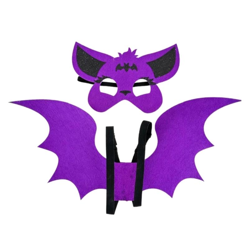 Halloween Bat Dress up Costume Accessories for Adult Kids, Including Bat Wing, Bat Mask